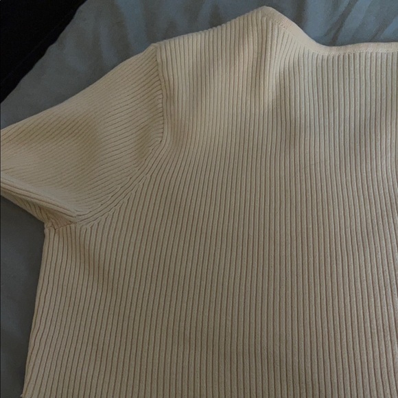 Cream Ribbed Knit Top - Picture 2 of 3